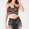 FURST OF A KIND VINTAGE CHAINS VINTAGE ONE SHOULDER DOUBLE CHAIN STRAP TANK