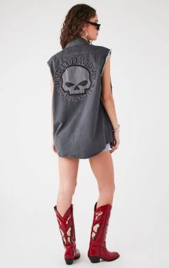 FURST OF A KIND VINTAGE HARLEY SLEEVELESS BUTTON DOWN