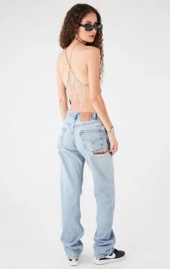 FURST OF A KIND VINTAGE HALTER NECK WATERFALL CHAIN BACK TOP FESTIVAL