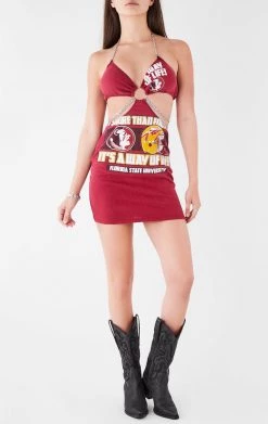 FURST OF A KIND VINTAGE CUT OUT CHAIN HALTER DRESS