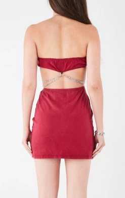 FURST OF A KIND VINTAGE CUT OUT CHAIN HALTER DRESS