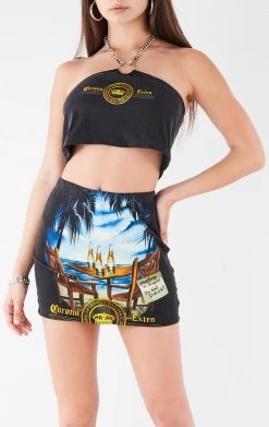 FURST OF A KIND VINTAGE CHAIN NECK HALTER TOP AND SKIRT SET FESTIVAL