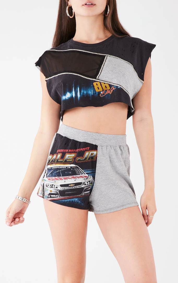 FURST OF A KIND REWORKED SETS VINTAGE MIXED MEDIA TOP AND SHORT SET 3 FURST OF A KIND REWORKED SETS VINTAGE MIXED MEDIA TOP AND SHORT SET