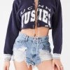 FURST OF A KIND VINTAGE CHAINS VINTAGE CHAIN LACE UP CROP SWEATSHIRT 2 FURST OF A KIND VINTAGE CHAINS VINTAGE CHAIN LACE UP CROP SWEATSHIRT