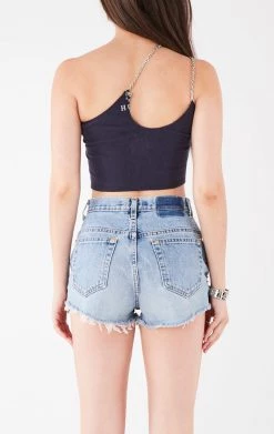 FURST OF A KIND VINTAGE ONE SHOULDER DOUBLE CHAIN STRAP TANK