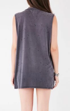 FURST OF A KIND VINTAGE SAFETY PIN SLEEVELESS TEE VINTAGE PINS