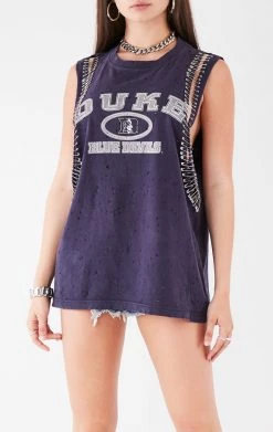 FURST OF A KIND VINTAGE PINS VINTAGE SAFETY PIN SLEEVELESS TEE