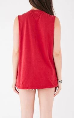 FURST OF A KIND VINTAGE V SAFETY PIN SLEEVELESS TEE VINTAGE PINS