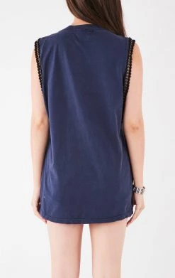 FURST OF A KIND VINTAGE CHAIN TRIM SLEEVELESS TEE VINTAGE CHAINS