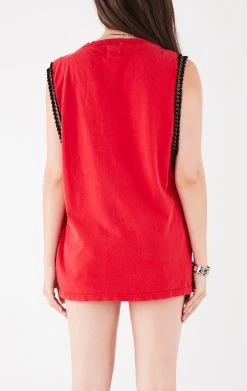 FURST OF A KIND VINTAGE CHAIN TRIM SLEEVELESS TEE