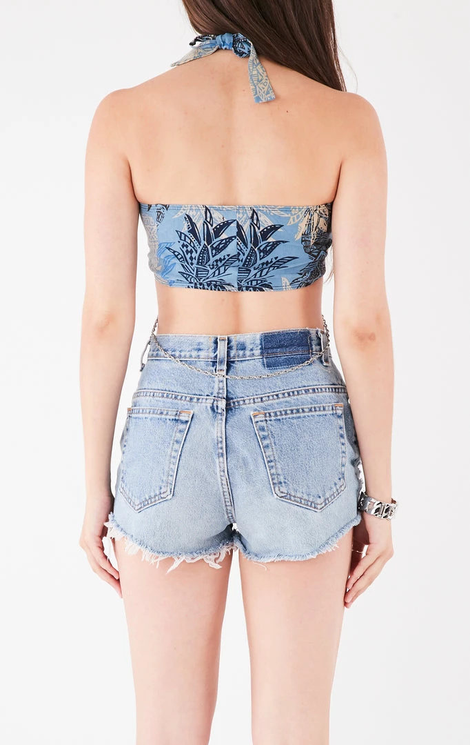 FURST OF A KIND VINTAGE HAWAIIAN TIE NECK CHAIN BRA TOP FESTIVAL 5 FURST OF A KIND VINTAGE HAWAIIAN TIE NECK CHAIN BRA TOP FESTIVAL