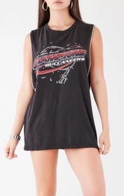 FURST OF A KIND VINTAGE RHINESTONE TRIM SLEEVELESS TEE VINTAGE NFL