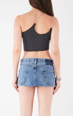 FURST OF A KIND VINTAGE ONE SHOULDER DOUBLE CHAIN STRAP TANK