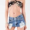 FURST OF A KIND VINTAGE HAWAIIAN TIE NECK CHAIN BRA TOP