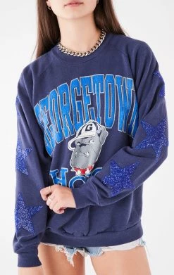 FURST OF A KIND VINTAGE COLLEGE VINTAGE BLUE STAR PATCH SWEATSHIRT