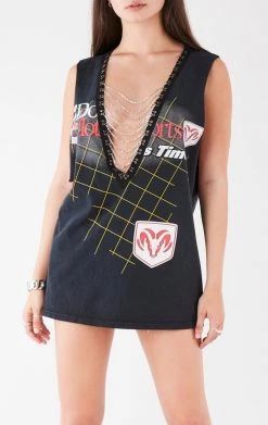 FURST OF A KIND VINTAGE CHAINS VINTAGE DEEP V CHAIN SLEEVELESS TEE
