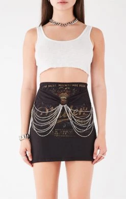 FURST OF A KIND FESTIVAL VINTAGE WATERFALL CHAIN FRONT SKIRT