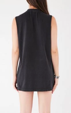 FURST OF A KIND VINTAGE CURVED SAFETY PIN SLEEVELESS TEE