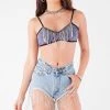 FURST OF A KIND FESTIVAL VINTAGE RHINESTONE FRINGE BRA TOP