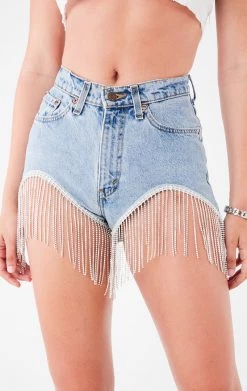 FURST OF A KIND VINTAGE RHINESTONE FRINGE DENIM SHORTS 17 FURST OF A KIND VINTAGE RHINESTONE FRINGE DENIM SHORTS