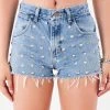 FURST OF A KIND VINTAGE ALLOVER STUD DENIM SHORTS FESTIVAL