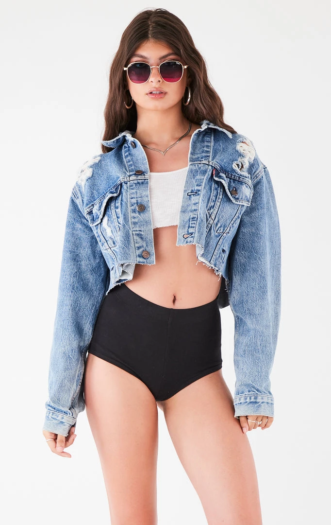 FURST OF A KIND VINTAGE RHINESTONE FRINGE STAR PATCH DENIM JACKET FESTIVAL 4 FURST OF A KIND VINTAGE RHINESTONE FRINGE STAR PATCH DENIM JACKET FESTIVAL