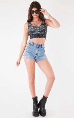 FURST OF A KIND VINTAGE ALLOVER RHINESTONE TANK FESTIVAL