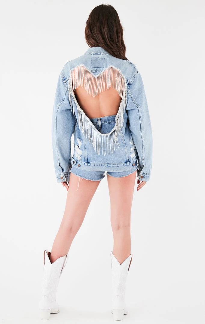 FURST OF A KIND FESTIVAL VINTAGE RHINESTONE FRINGE HEART CUTOUT DENIM JACKET 5 FURST OF A KIND FESTIVAL VINTAGE RHINESTONE FRINGE HEART CUTOUT DENIM JACKET