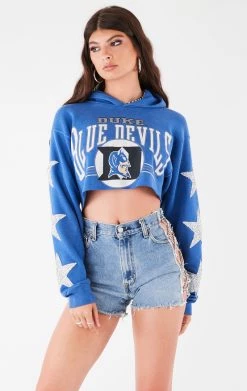 FURST OF A KIND VINTAGE STAR PATCH CROPPED HOODIE VINTAGE COLLEGE