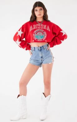 FURST OF A KIND VINTAGE STAR PATCH CROPPED SWEATSHIRT VINTAGE COLLEGE