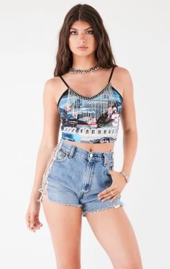 FURST OF A KIND VINTAGE RHINESTONE FRINGE TANK