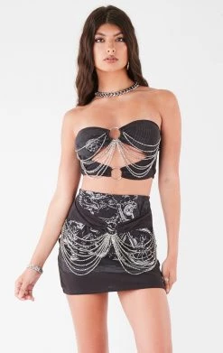 FURST OF A KIND VINTAGE WATERFALL CHAIN TUBE TOP AND SKIRT SET FESTIVAL