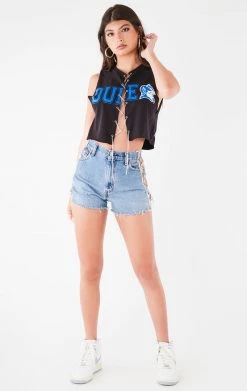 FURST OF A KIND VINTAGE CHAIN LACE UP SLEEVELESS TEE VINTAGE CHAINS