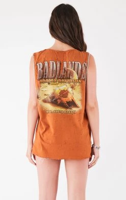 FURST OF A KIND VINTAGE CRISS CROSS RHINESTONE SLEEVELESS TEE