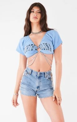 FURST OF A KIND VINTAGE CHAINS VINTAGE O-RING CHAIN CROP TEE