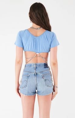 FURST OF A KIND VINTAGE CHAINS VINTAGE O-RING CHAIN CROP TEE