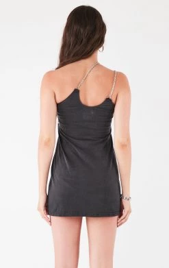 FURST OF A KIND VINTAGE CHAINS VINTAGE ONE SHOULDER DOUBLE CHAIN STRAP DRESS