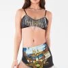 FURST OF A KIND FESTIVAL VINTAGE RHINESTONE FRINGE BRA TOP AND SKIRT SET