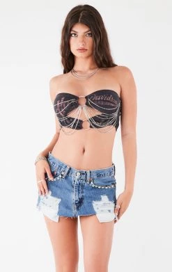 FURST OF A KIND VINTAGE CUT OUT WATERFALL CHAIN TUBE TOP VINTAGE CHAINS