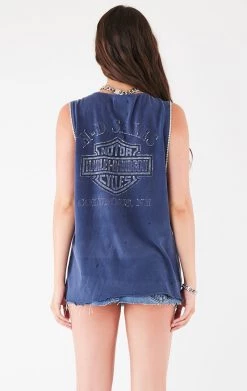 FURST OF A KIND VINTAGE CRISS CROSS RHINESTONE SLEEVELESS TEE