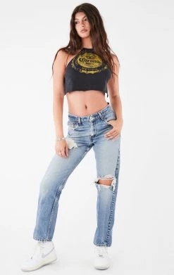 FURST OF A KIND VINTAGE HALTER NECK WATERFALL CHAIN BACK TOP