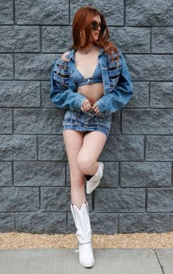 FURST OF A KIND FESTIVAL VINTAGE DENIM BRA TOP 13 FURST OF A KIND FESTIVAL VINTAGE DENIM BRA TOP