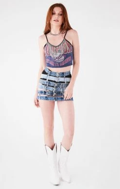 FURST OF A KIND VINTAGE RHINESTONE FRINGE TANK