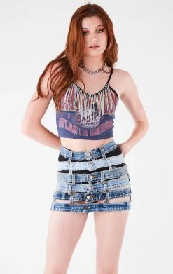 FURST OF A KIND VINTAGE RHINESTONE FRINGE TANK
