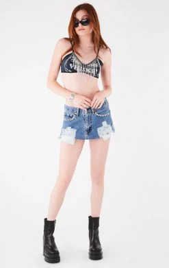 FURST OF A KIND VINTAGE RHINESTONE FRINGE BRA TOP FESTIVAL