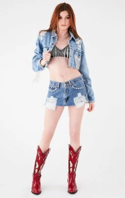 FURST OF A KIND FESTIVAL VINTAGE RHINESTONE FRINGE BRA TOP