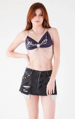 FURST OF A KIND FESTIVAL VINTAGE WATERFALL CHAIN BRA TOP