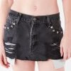 FURST OF A KIND VINTAGE STUD POCKET MICRO MINI DENIM SKIRT