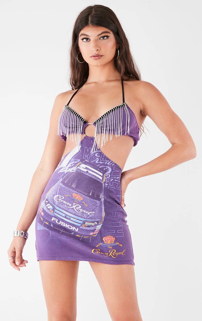 FURST OF A KIND VINTAGE CUT OUT RHINESTONE FRINGE HALTER DRESS 4 FURST OF A KIND VINTAGE CUT OUT RHINESTONE FRINGE HALTER DRESS