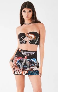 FURST OF A KIND VINTAGE WATERFALL CHAIN TUBE TOP AND SKIRT SET FESTIVAL